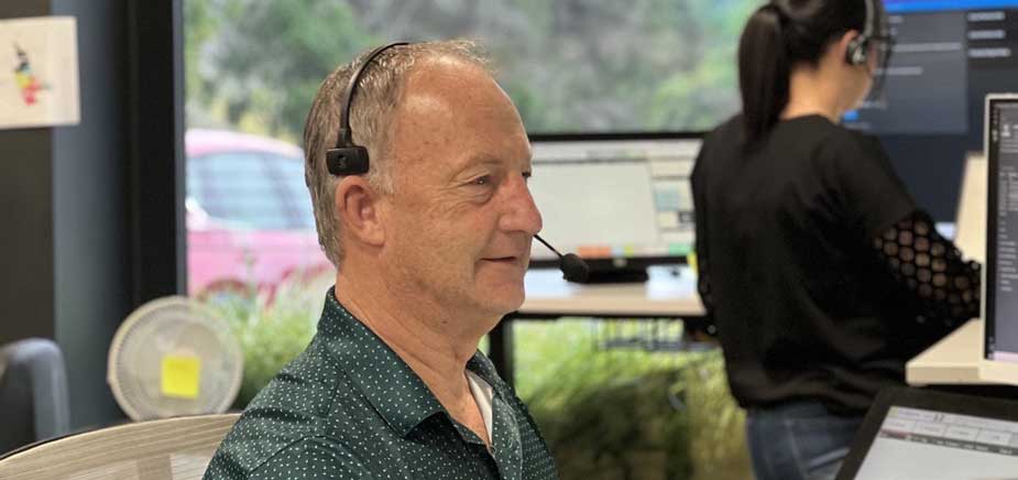man on phone in office