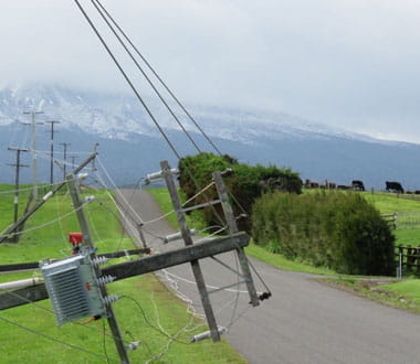 power line down on the road