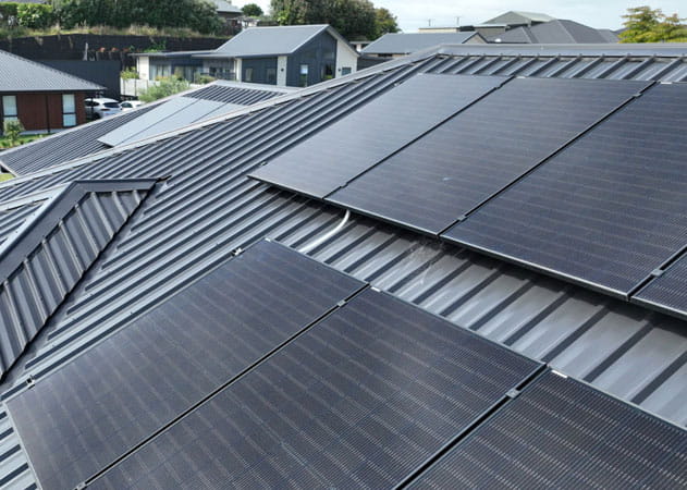 solar panels on residential roof