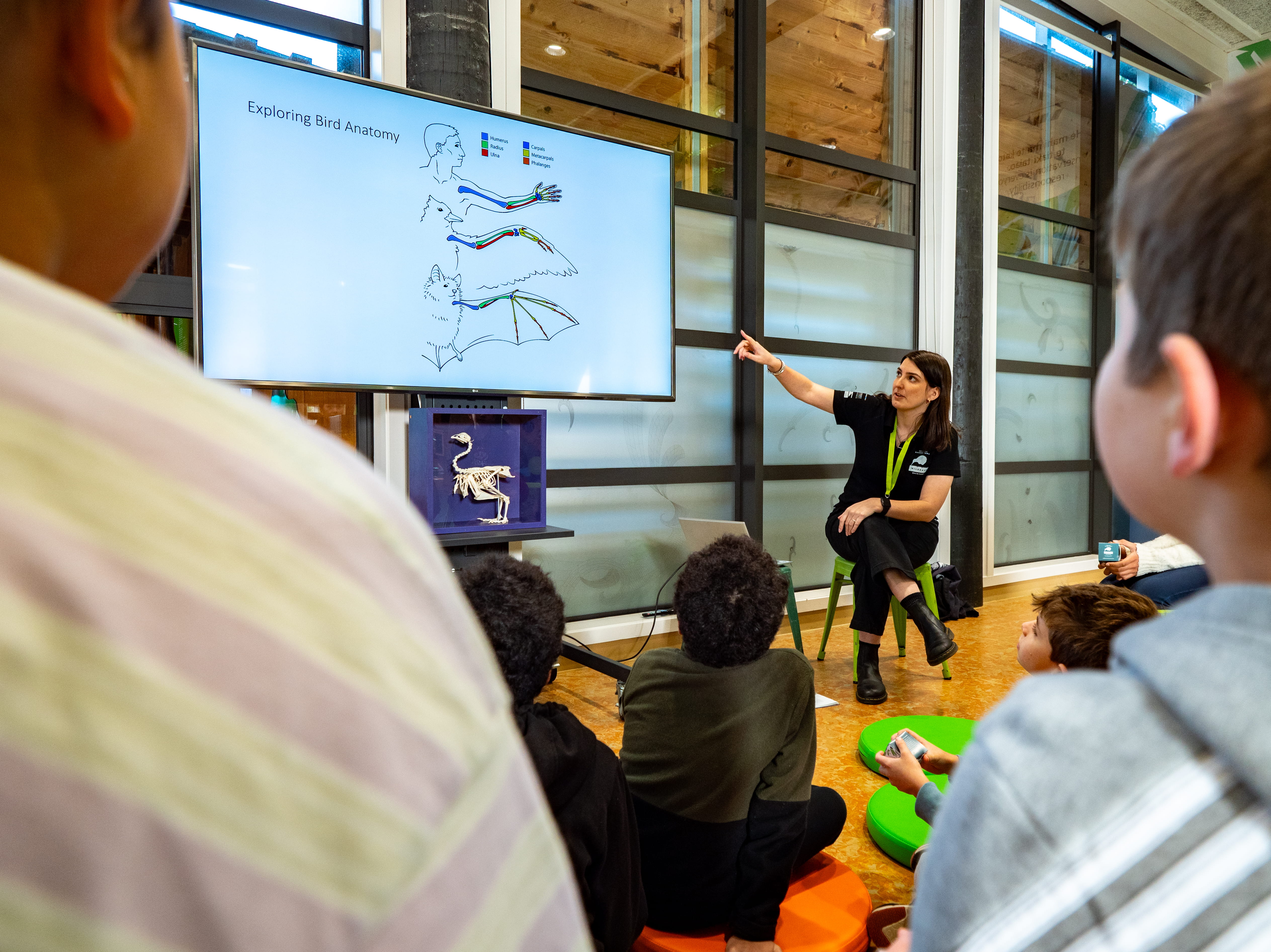 Students watching a presentation at the Powerco Education Centre