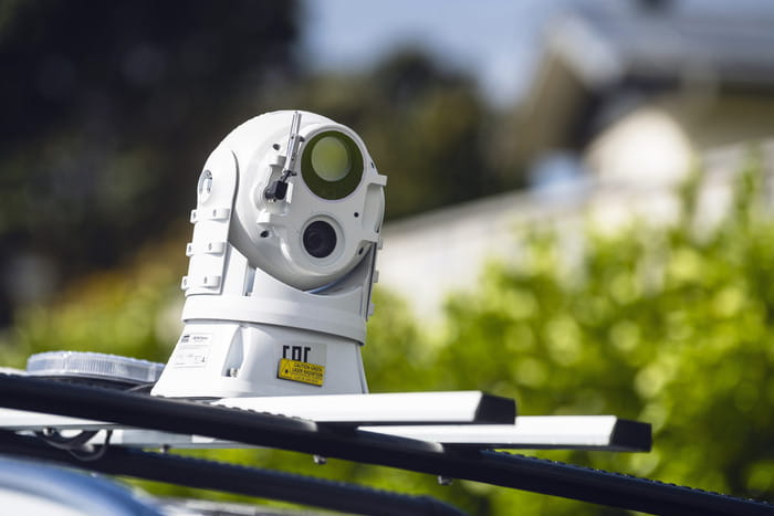 Laser sensor on the top of the gas detection vehicle car