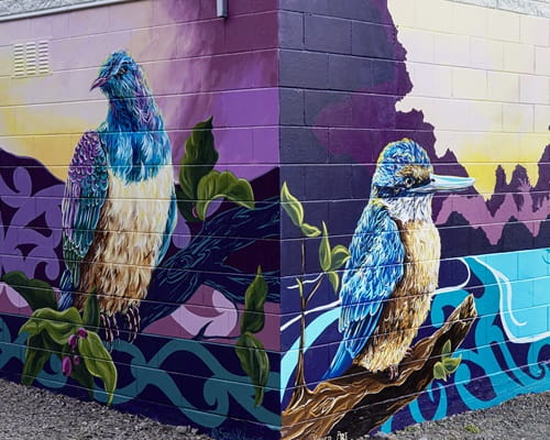 Mural on a substation. 