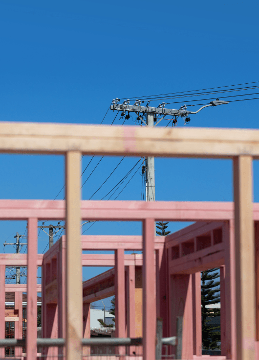 Building site near power lines