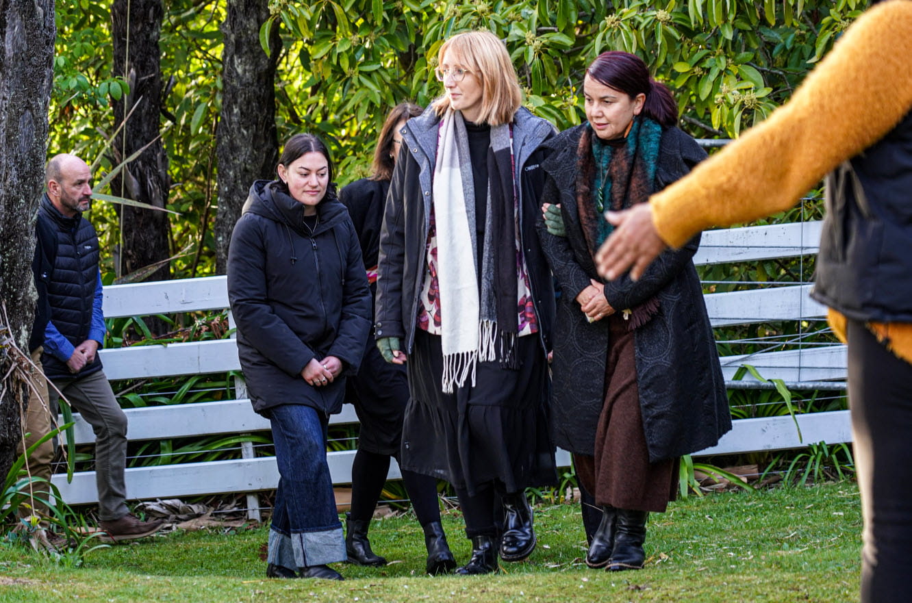 community and Powerco members at Kauri Point substation mural blessing