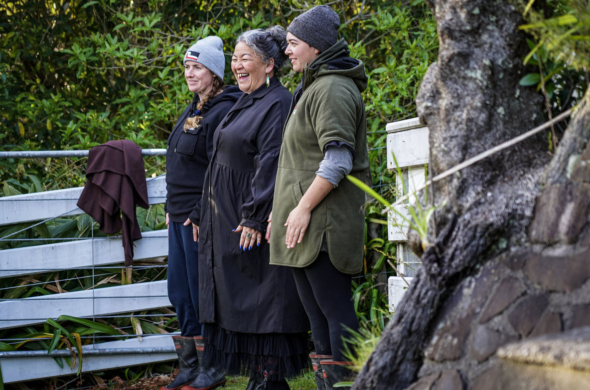 community and Powerco members at Kauri Point substation mural blessing