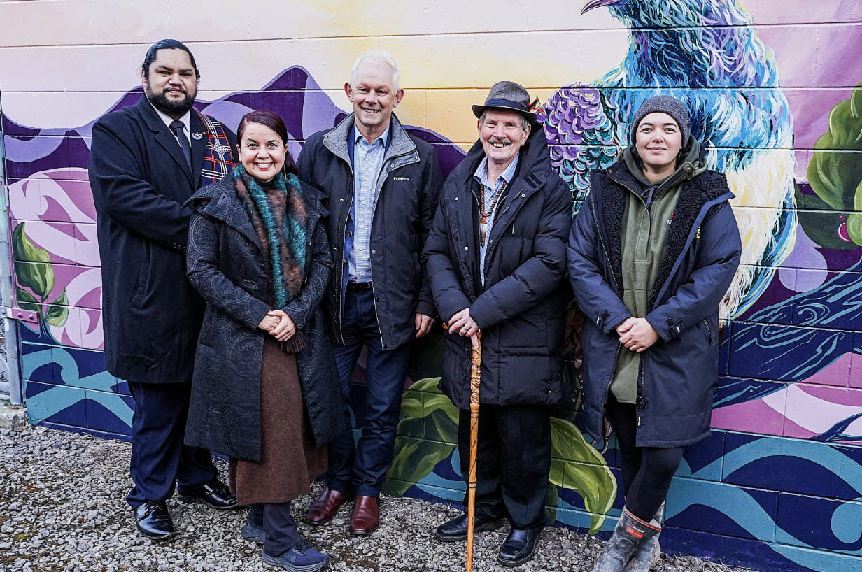 community and Powerco members at Kauri Point substation mural blessing