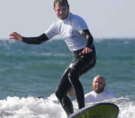 man surfing