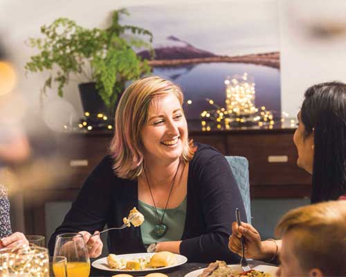 Customer enjoying electricity in home