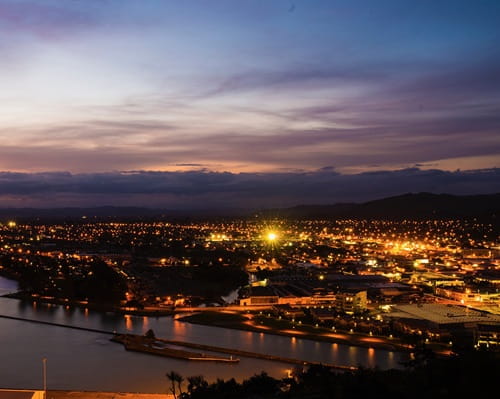Night lights over Gisborne