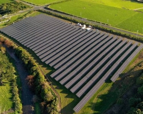 Kapuni solar farm aerial shot