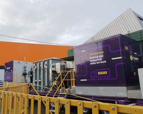 Mobile substation outside Mitre 10 Mega Whanganui