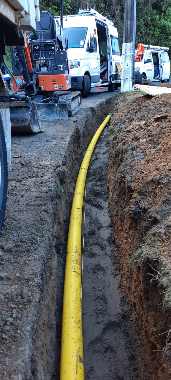 New gas main being installed