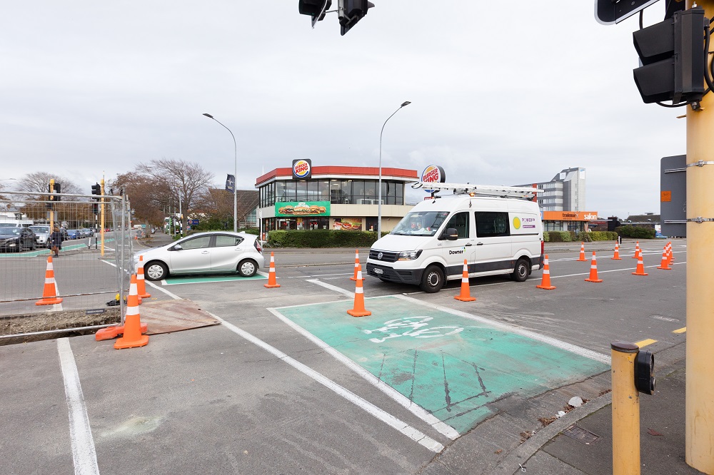 Traffic management at Burger King corner, Palmerston North