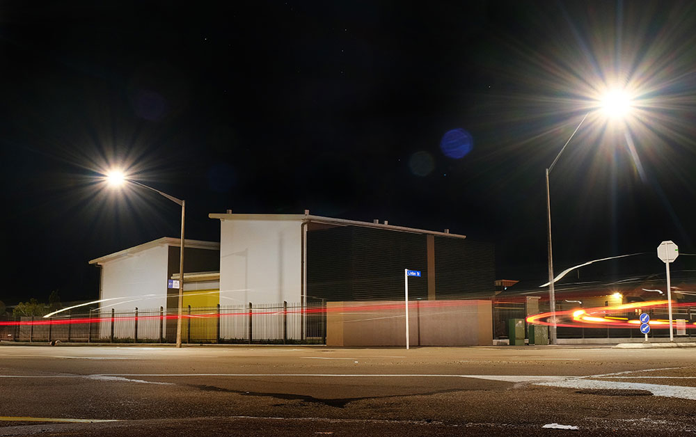 Ferguson St substation at night
