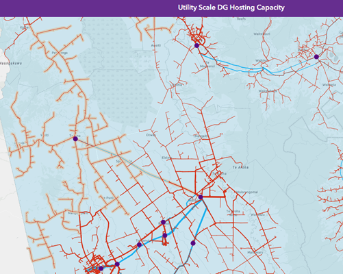 Image of hosting capacity map aerial view
