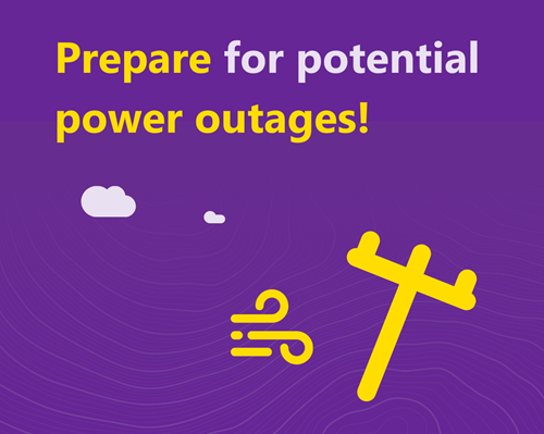 Prepare for potential power outages graphic