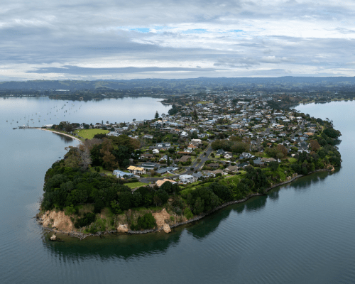 An aerial view of Omokoroa in western Bay of Plenty.