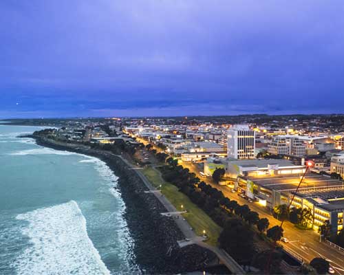 Taranaki night coastal image