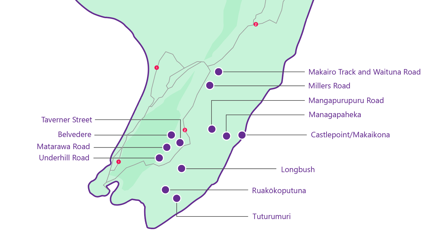 Wairarapa Tararua map