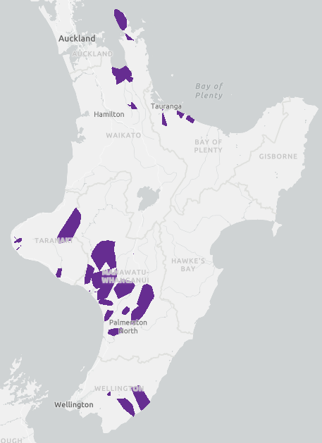 Map of New Zealand showing flight path for pole top 2024