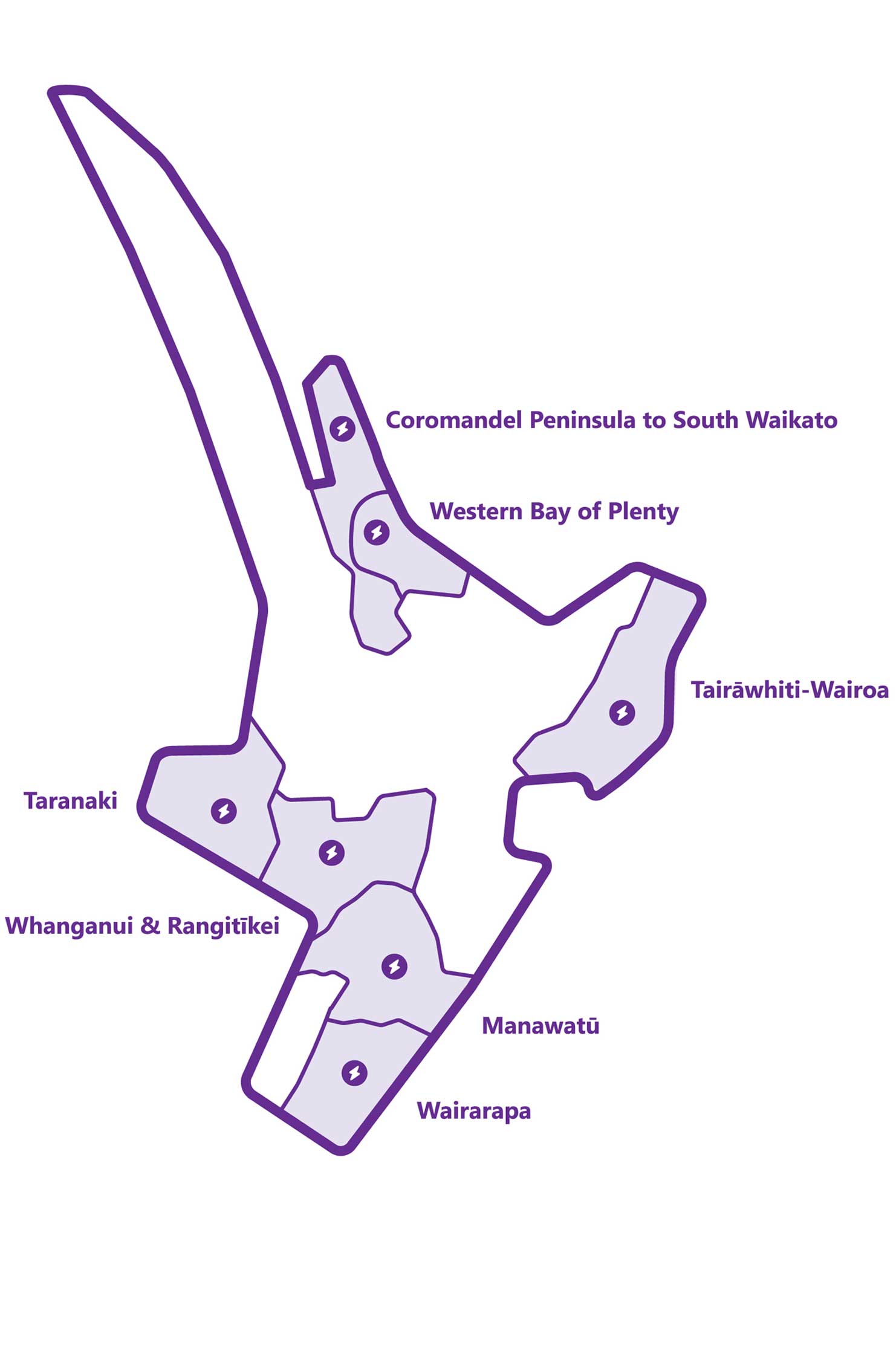 Regions we supply gas